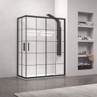 KARAG EFE 100 BLACK - 70Χ100Χ190 Μαύρη Καμπίνα Ντουζιέρας Μπάνιου Γωνιακή