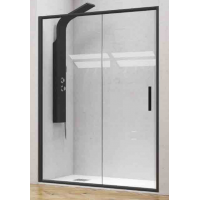 Karag Efe 400 Διαχωριστικό Ντουζιέρας με Συρόμενη Πόρτα 130x190cm Clear Glass Nero