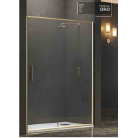 Karag Efe 400 Καμπίνα Ντουζιέρας Μπάνιου Ευθεία με Συρόμενη Πόρτα 100x190cm Clear Glass Oro