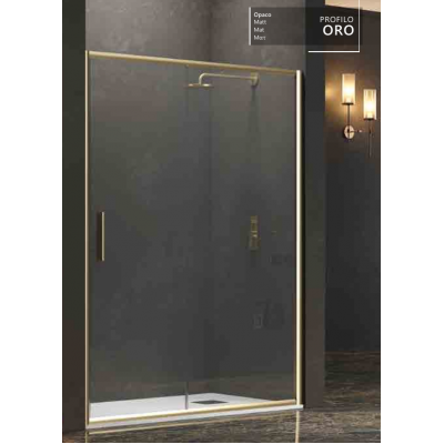 Karag Efe 400 Καμπίνα Ντουζιέρας Μπάνιου Ευθεία με Συρόμενη Πόρτα 140x190cm Clear Glass Oro
