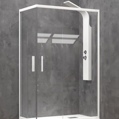 KARAG EFE 100 WHITE - 80Χ100Χ190  Λευκή Καμπίνα Ντουζιέρας Μπάνιου Γωνιακή