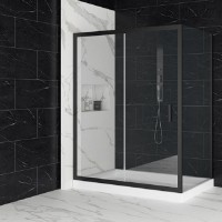 Orabella Energy 500 Black Μαύρη Καμπίνα Ντουζιέρας Μπάνιου με Συρόμενη Πόρτα 100Χ70Χ190cm Clear Glass