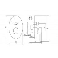 Karag Sinar FA24163C Μίκτης Μπαταρίας Εντοιχισμού Ντουζιέρας 2 Εξόδων Chrome