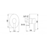 Karag Sinar FA34163C Μίκτης Μπαταρίας Εντοιχισμού Ντουζιέρας 1 Εξόδου Chrome