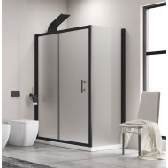Karag Flora 500 BLACK SN-10 Μαύρη Καμπίνα Ντουζιέρας Μπάνιου με Συρόμενη Πόρτα 120Χ70Χ190cm Icy