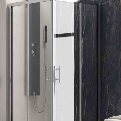 Karag Flora 100 Καμπίνα Ντουζιέρας Μπάνιου με Συρόμενη Πόρτα 100Χ100Χ190cm Clear Glass