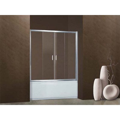 Karag Flora 300 Διαχωριστικό Μπανιέρας με Συρόμενη Πόρτα 190x148cm Clear Glass