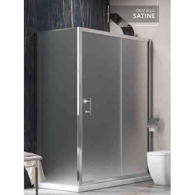 Karag Flora 500 SN-10 Καμπίνα Ντουζιέρας Μπάνιου με Συρόμενη Πόρτα 150Χ80Χ190cm Satine