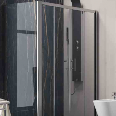 Karag Flora 600 SN-10 Καμπίνα Ντουζιέρας Μπάνιου με Συρόμενη Πόρτα 150Χ70Χ190cm Clear Glass