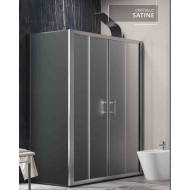 Karag Flora 600 SN-10 Καμπίνα Ντουζιέρας Μπάνιου με Συρόμενη Πόρτα 180Χ90Χ190cm Satine