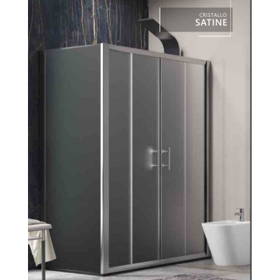 Karag Flora 600 SN-10 Καμπίνα Ντουζιέρας Μπάνιου με Συρόμενη Πόρτα 170Χ90Χ190cm Satine