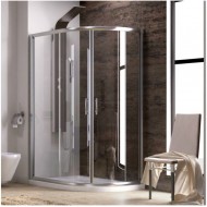 Karag Flora 650 Καμπίνα Ντουζιέρας Μπάνιου Ημικυκλική με Συρόμενη Πόρτα 90Χ120Χ190cm Clear Glass