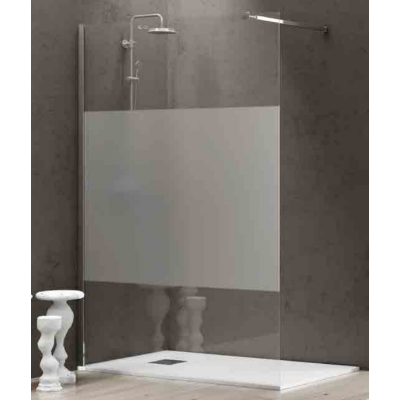 1 Karag Free 1 Διαχωριστικό Ντουζιέρας 80x185cm Serigrafato Chrome