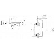 Karag Delos Nero FW41C299-1BL Αναμεικτική Μπαταρία Μπανιέρας Μαύρη