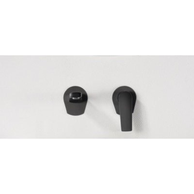 Imex Delos Black Σετ Μίκτης & Στόμιο Μπαταρια Εντοιχισμού Νιπτήρα 1 Εξόδου Μαύρο GLD055-NG