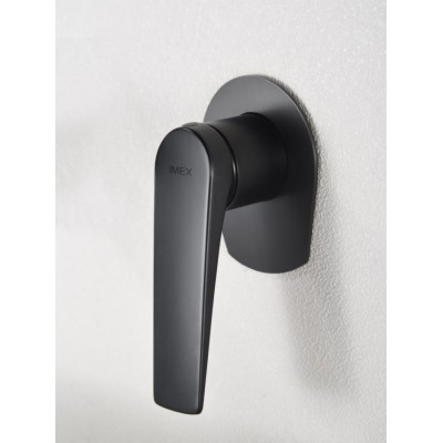 Imex Delos Black Σετ Μίκτης & Στόμιο Μπαταρια Εντοιχισμού Νιπτήρα 1 Εξόδου Μαύρο GLD055-NG