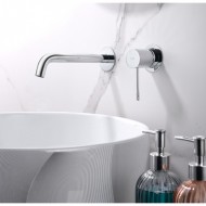 Imex Genova Σετ Μίκτης & Στόμιο Μπαταρια Εντοιχισμού Νιπτήρα 1 Εξόδου Chrome GLG053