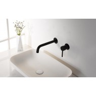 Imex Etna Black Σετ Μίκτης & Στόμιο Μπαταρια Εντοιχισμού Νιπτήρα 1 Εξόδου Μαύρο GLT023NG