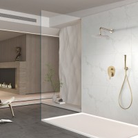 Imex Delos Σετ Μίκτης, Τηλέφωνο & Κεφαλή Μπαταρια Εντοιχισμου Ντους 2 Εξόδων Gold Mat PVD GPD055/OC