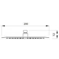 Karag R Στρογγυλή Κεφαλή Ντουζ 20cm H13801 NERO
