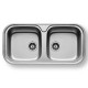 Pyramis Jumbo Twin 2B Ένθετος Νεροχύτης Inox Σατινέ 96x48cm Ασημί 108718201