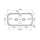 Pyramis Jumbo Twin 2B Ένθετος Νεροχύτης Inox Σατινέ 96x48cm Ασημί 108718201