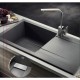 Pyramis Pyragranite Kartesio Plus 1B 1D Ένθετος Νεροχύτης από Συνθετικό Γρανίτη 100x50cm Iron Grey  070054911