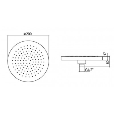Karag Andare Στρογγυλή Κεφαλή Ντουζ 20cm KR-SH1
