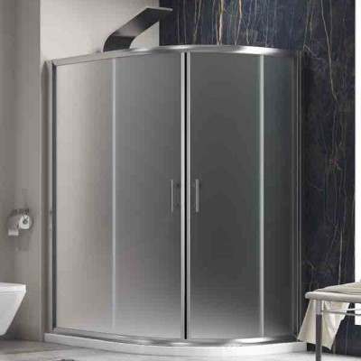 Karag Flora 650 Καμπίνα Ντουζιέρας Μπάνιου Ημικυκλική με Συρόμενη Πόρτα 90Χ120Χ190cm Satine