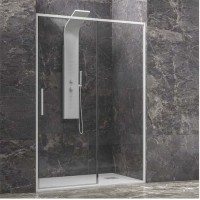 Karag Lea 400 Διαχωριστικό Ντουζιέρας με Συρόμενη Πόρτα 110x200cm Clear Glass Bianco