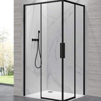Karag Lea 100 Καμπίνα Ντουζιέρας Μπάνιου με Συρόμενη Πόρτα 70Χ70Χ200cm Clear Glass Nero