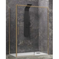 Karag Lea 400 L-3811 Χρυσή Καμπίνα Ντουζιέρας Μπάνιου με Συρόμενη Πόρτα 130Χ80Χ200cm Clear Glass Gold