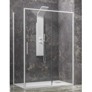 Karag Lea 400 L-3811 Λευκή Καμπίνα Ντουζιέρας Μπάνιου με Συρόμενη Πόρτα 100Χ70Χ200cm Clear Glass White
