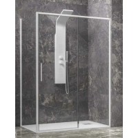Karag Lea 400 L-3811 Λευκή Καμπίνα Ντουζιέρας Μπάνιου με Συρόμενη Πόρτα 100Χ70Χ200cm Clear Glass White