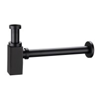 Karag Ανοξείδωτο Σιφώνι Νιπτήρα Nero LF9026-N