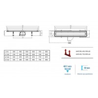 Karag Ανοξείδωτο Σιφώνι Δαπέδου Ντουζιέρας Confluo Premium Line 300 Black Glass