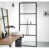 Orabella Lines Black Διαχωριστικό Ντουζιέρας Μαύρο 100x200cm Clear Glass 30470