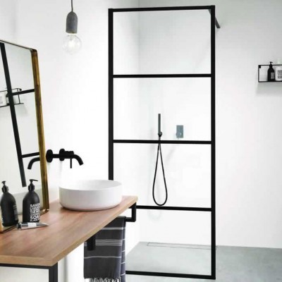 Orabella Lines Black Διαχωριστικό Ντουζιέρας Μαύρο 100x200cm Clear Glass 30470