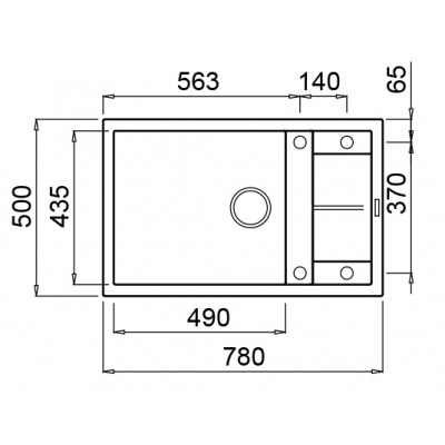 Elleci Unico 310 Granitek Ένθετος Νεροχύτης από Συνθετικό Γρανίτη 78x50cm Titanium
