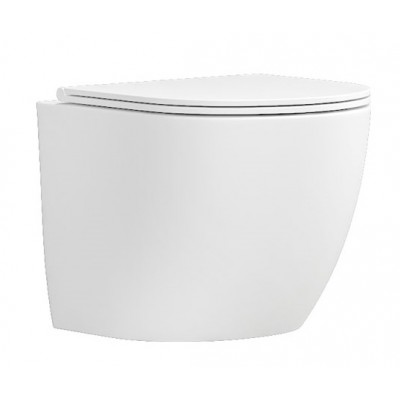 Karag Milos Λεκάνη Κρεμαστή Rimless με Slim Κάλυμμα Λευκή 49CM  LT 046E-NRGW 