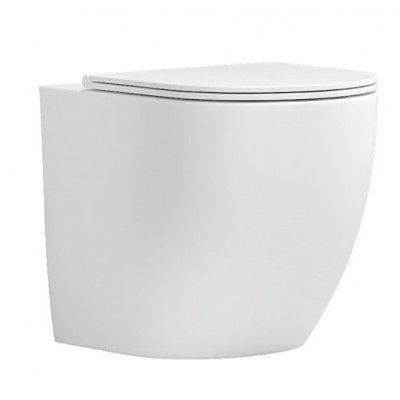 Karag Milos Λεκάνη Δαπέδου Rimless με Slim Κάλυμμα Λευκή 57CM  LT 2141D-RGW