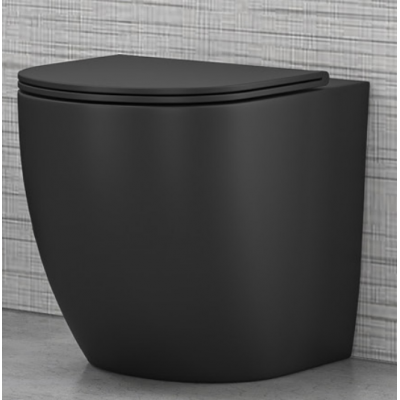 Karag Milos Λεκάνη Δαπέδου Rimless με Slim Κάλυμμα Soft Close Μαύρη 57CM LT 2141D-RMB