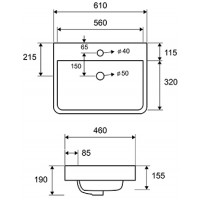 Karag LT4025 Επικαθήμενος Νιπτήρας Πορσελάνης 61x46cm Λευκός