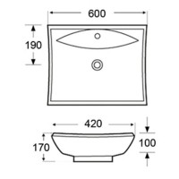Karag LT1015 Επικαθήμενος Νιπτήρας Πορσελάνης 62x42cm Λευκός