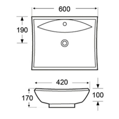 Karag LT1015 Επικαθήμενος Νιπτήρας Πορσελάνης 62x42cm Λευκός