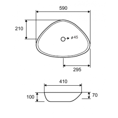 Karag LT1131 Επικαθήμενος Νιπτήρας Πορσελάνης 59x41cm Λευκός