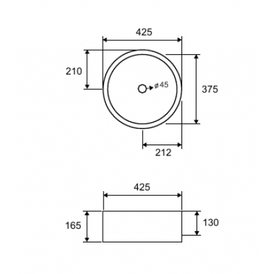 Karag LT3070 Επικαθήμενος Νιπτήρας Πορσελάνης 42.5x42.5cm Λευκός