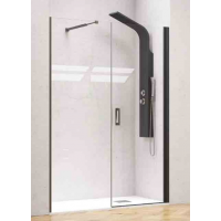 Karag Nero 6 Porta Διαχωριστικό Ντουζιέρας με Ανοιγόμενη Πόρτα 160x200cm Clear Glass Nero