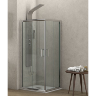 Karag New Flora 100 Καμπίνα Ντουζιέρας Μπάνιου με Συρόμενη Πόρτα 100Χ100Χ180cm Clear Glass