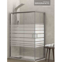 Karag New Flora 100 Καμπίνα Ντουζιέρας Μπάνιου με Συρόμενη Πόρτα 70Χ120Χ180cm Serigrafato